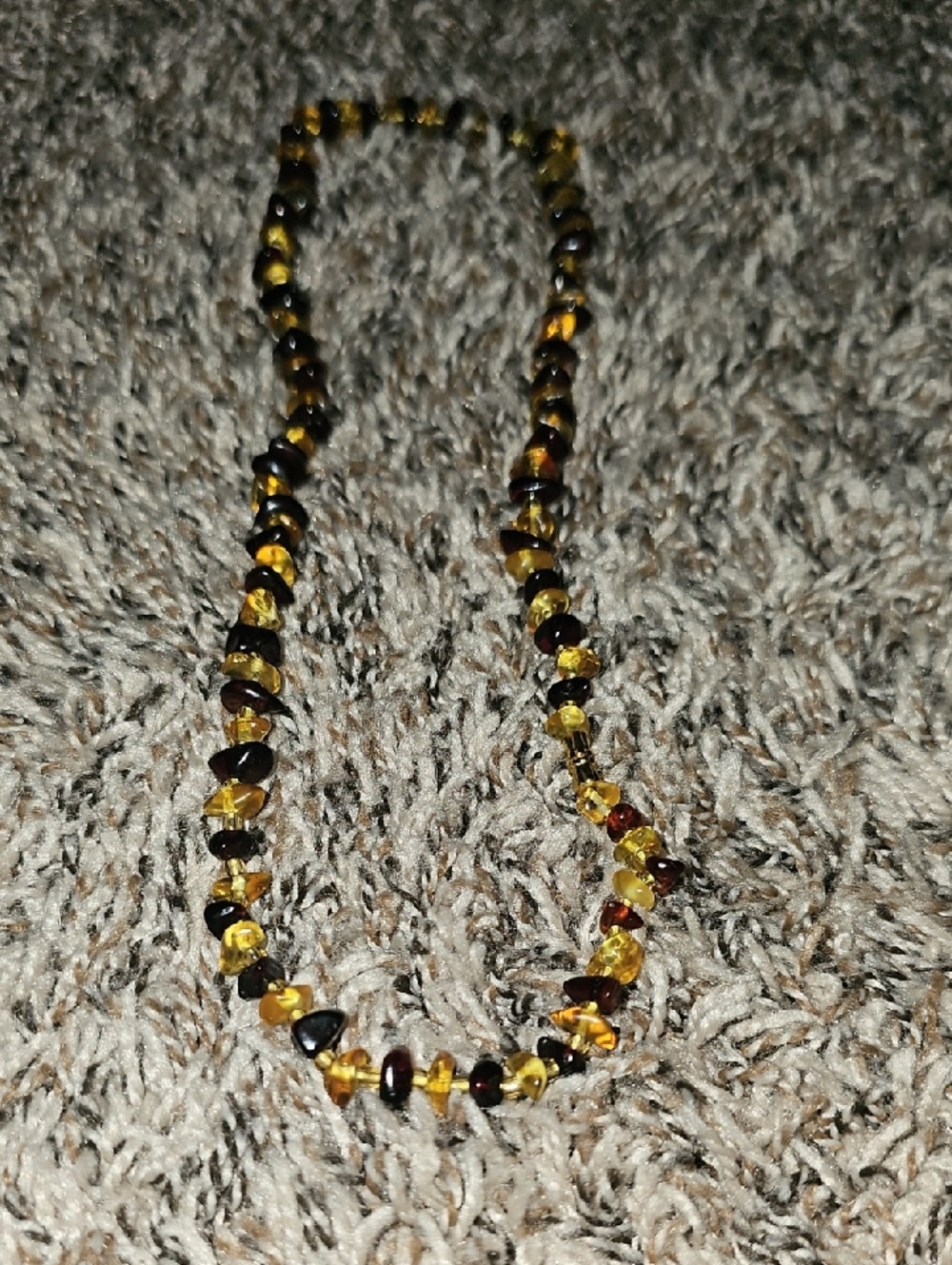 Amber Bead Necklace — Yellow and Brown Women’s Jewelry